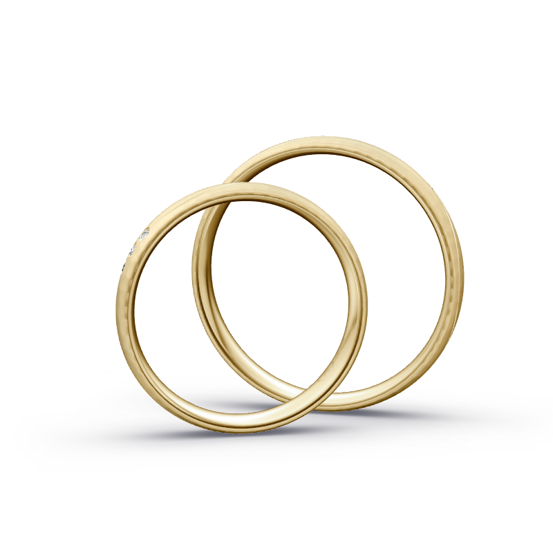 Miniaturbild: Trauringe TL1382 - Gelbgold (Hammerschlag matt) | Eheringe aus Gold