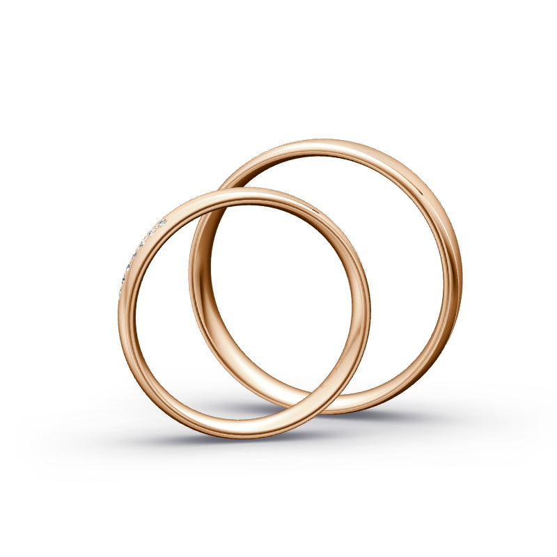 Miniaturbild: Trauringe TL9690 - Rotgold (Kreuzmatt / Poliert) | Eheringe aus Gold