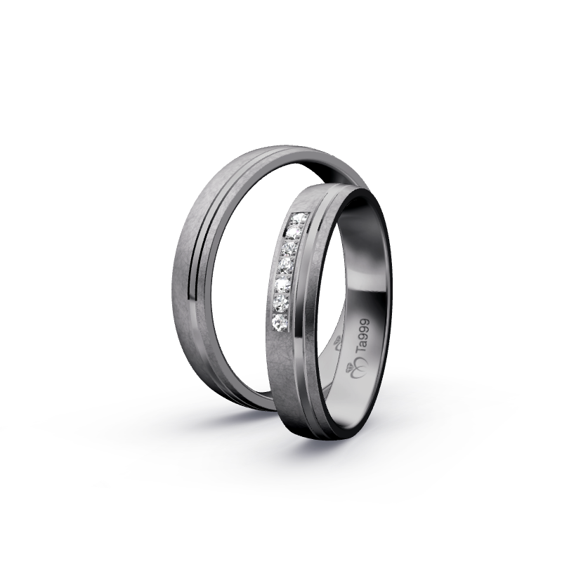 Miniaturbild: Trauringe TL8673 - Tantal (Fliesmatt / Poliert) | 999er Tantal Ring