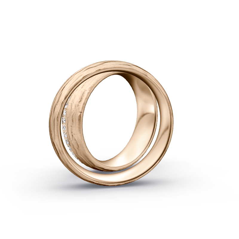 Miniaturbild: Trauringe TL9321 - Roségold (Relief längs / Poliert) | Eheringe aus Gold