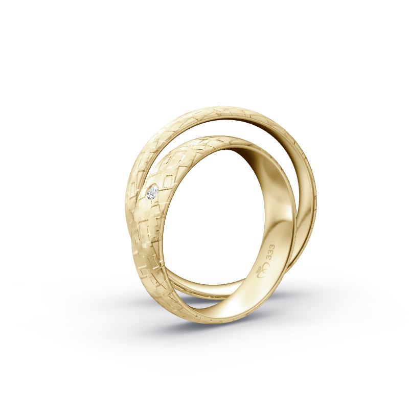Miniaturbild: Trauringe TL9159 - Gelbgold (Geflecht Fliesmatt) | Eheringe aus Gold