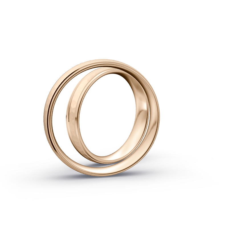 Miniaturbild: Trauringe TL9749 - Roségold (Poliert / Hammerschlag matt) | Eheringe aus Gold
