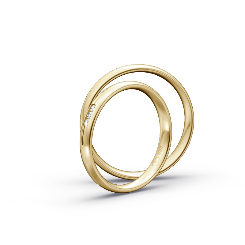 Miniaturbild: Trauringe TL3759 - Gelbgold (Wasserfall / poliert) | Eheringe aus Gold