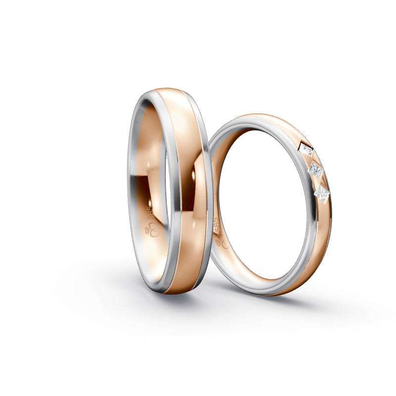 Miniaturbild: Trauringe TL1380 - Rotgold/Weißgold