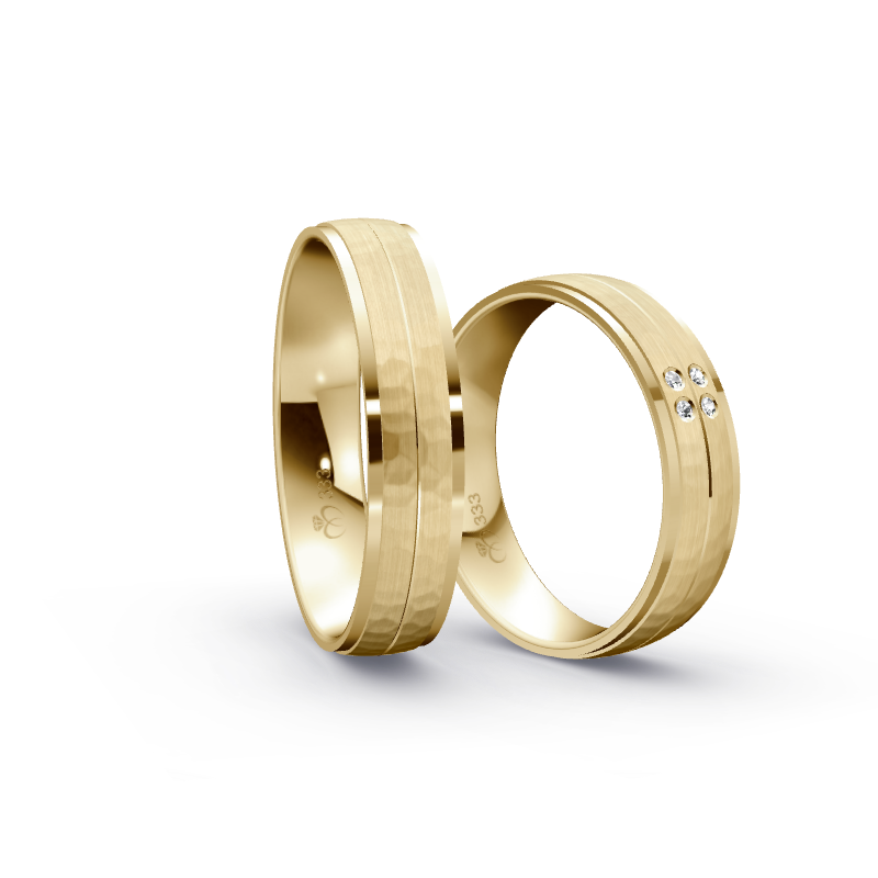 Miniaturbild: Trauringe TL5038 - Gelbgold (Hammerschlag matt) | Eheringe aus Gold