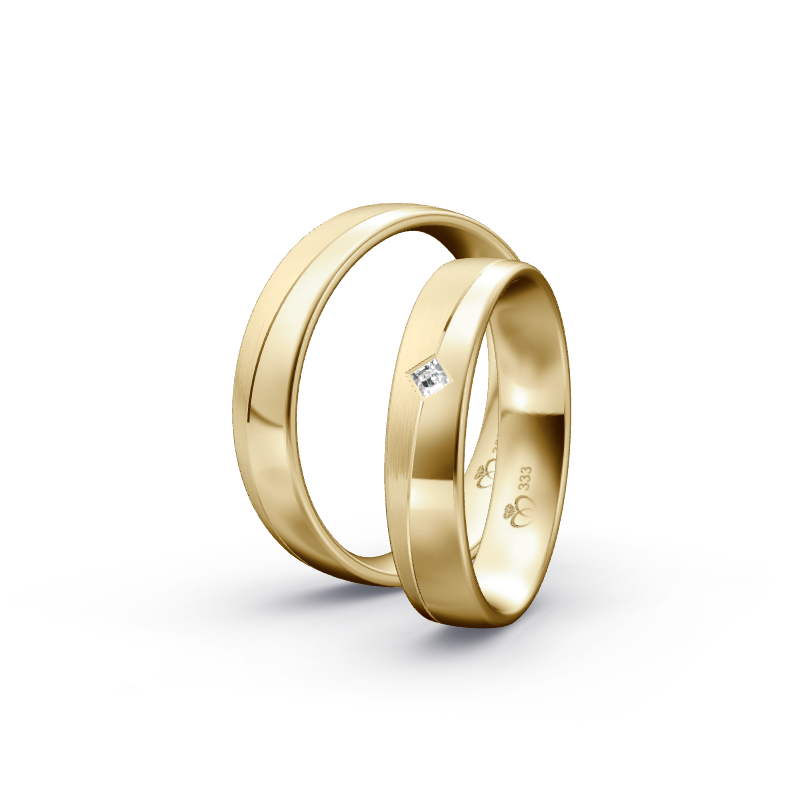 Miniaturbild: Trauringe TL4717 - Gelbgold (Strichmatt / poliert) | Eheringe aus Gold