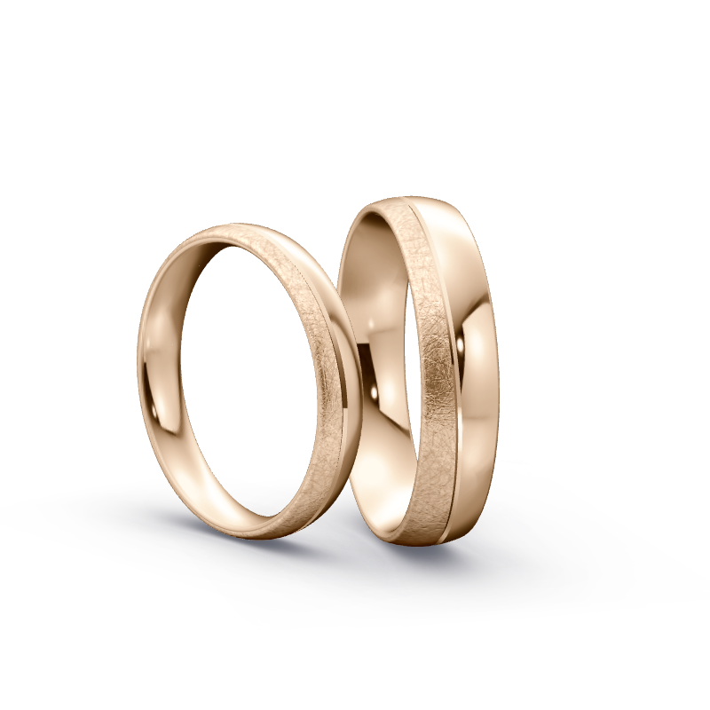 Miniaturbild: Trauringe TL1319 - Roségold (Poliert / Eismatt) | Eheringe aus Gold