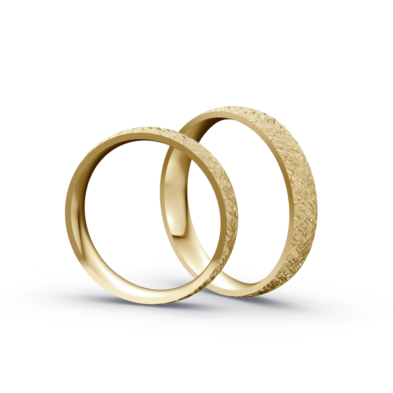 Miniaturbild: Trauringe TL1246 - Gelbgold (Finnenschlag kreuz) | Eheringe aus Gold