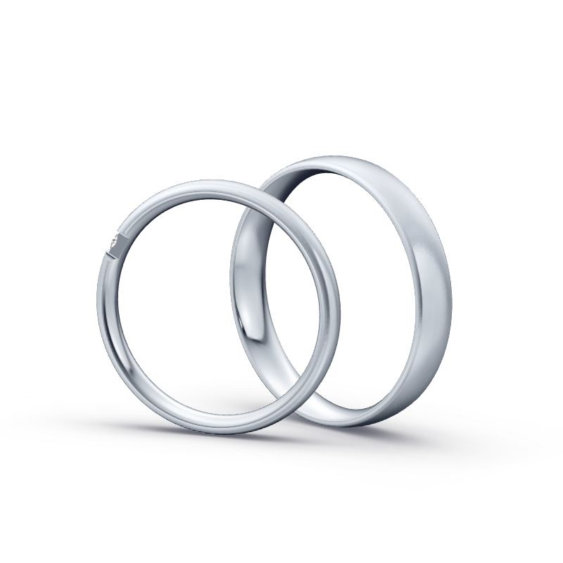 Miniaturbild: Trauringe TL8919 - Platin (Poliert) mit 1 Brillant