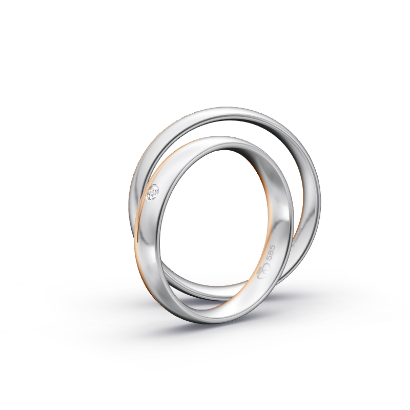 Miniaturbild: Trauringe TL2815 - Rotgold/Weißgold