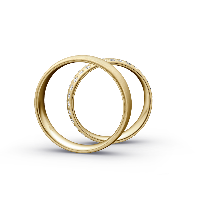 Miniaturbild: Trauringe TL5036 - Gelbgold (Fliesmatt) | Eheringe aus Gold
