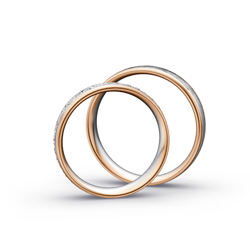 Miniaturbild: Trauringe TL3060 - Rotgold/Weißgold