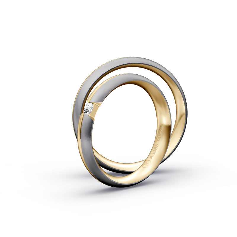 Miniaturbild: Trauringe TL7560 - Tantal/Gelbgold