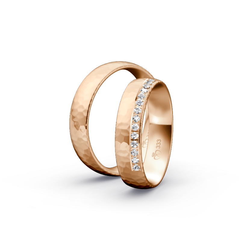 Miniaturbild: Trauringe TL9511 - Rotgold (Hammerschlag poliert) | Eheringe aus Gold