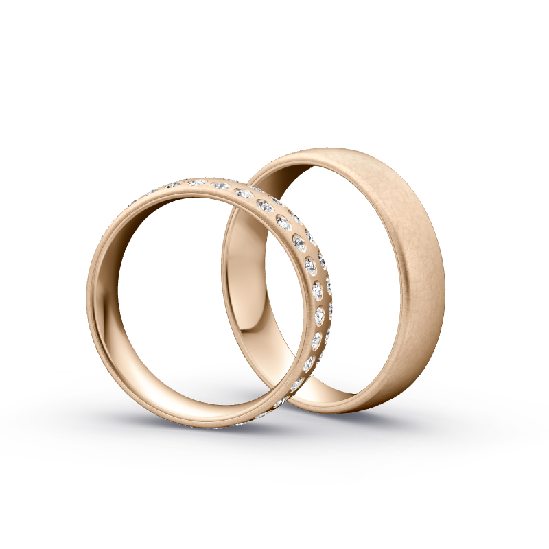Miniaturbild: Trauringe TL3595 - Roségold (Fliesmatt) | Eheringe aus Gold
