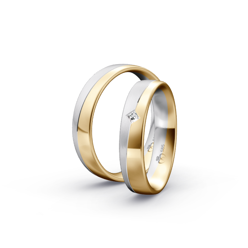 Miniaturbild: Trauringe TL4717 - Gelbgold/Weißgold