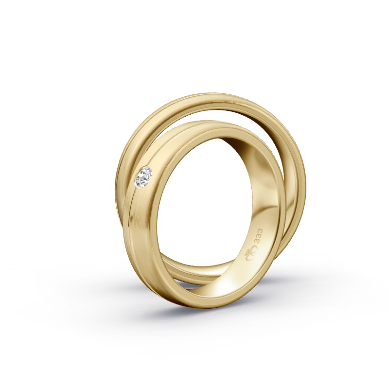 Miniaturbild: Trauringe TL4107 - Gelbgold (Strichmatt) | Eheringe aus Gold