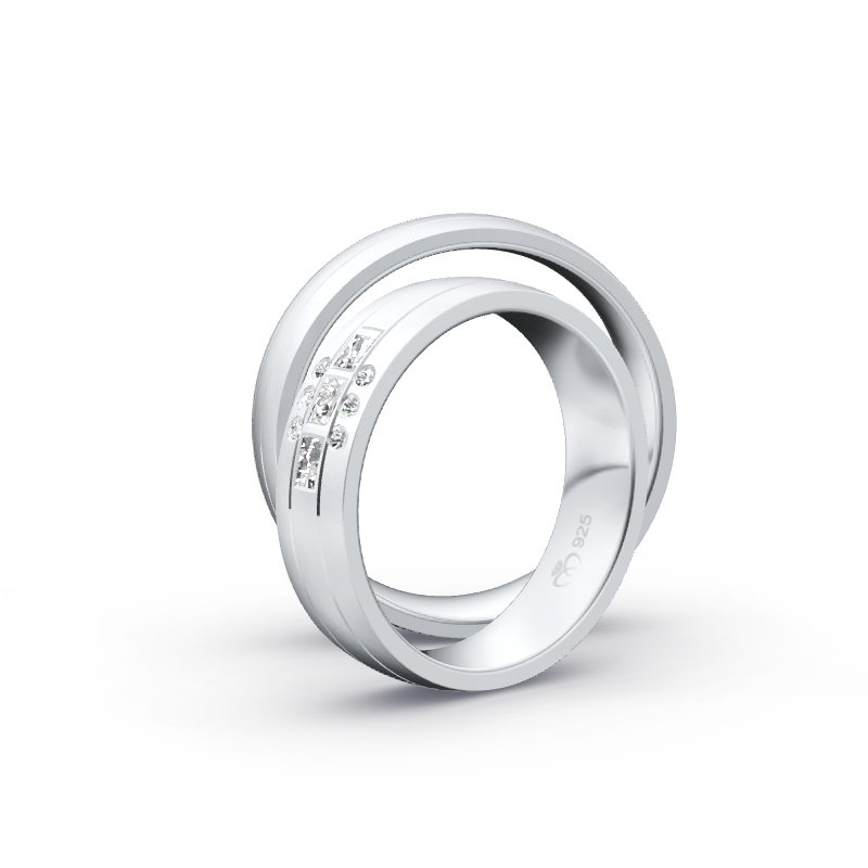 Miniaturbild: Ringpaar TL8328 - Silber