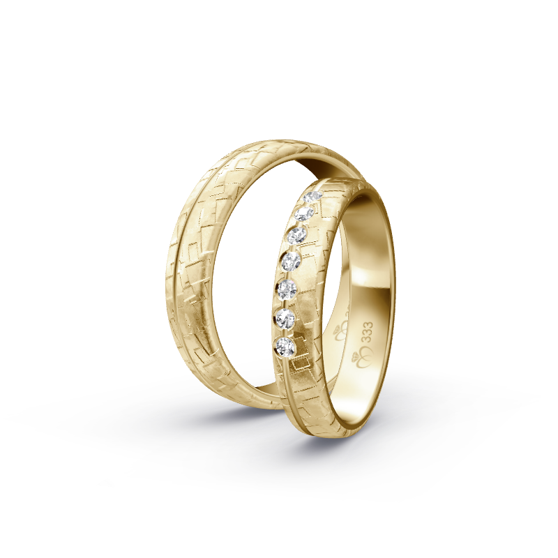 Miniaturbild: Trauringe TL3268 - Gelbgold (Geflecht Fliesmatt) | Eheringe aus Gold