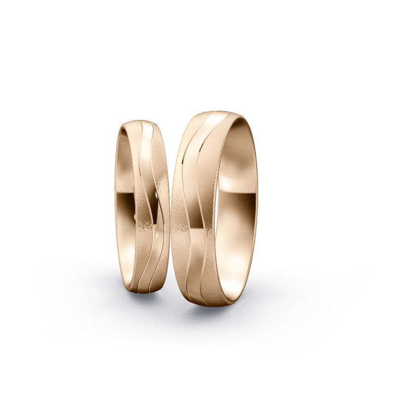Miniaturbild: Trauringe TL1706 - Roségold (Sandmatt grob / Poliert) | Eheringe aus Gold