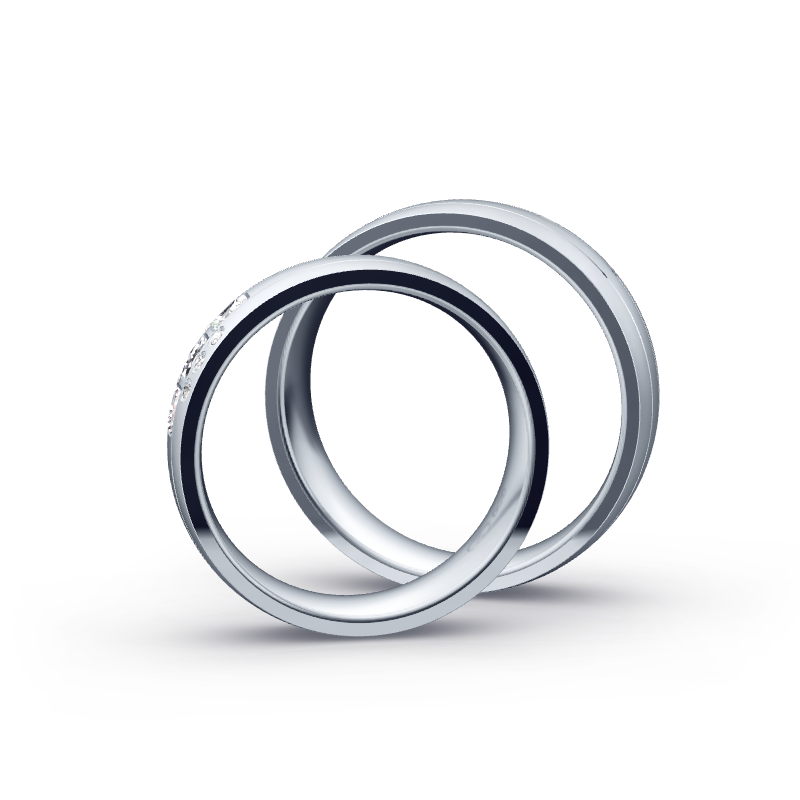 Miniaturbild: Trauringe TL8328 - Platin (Sandmatt fein) mit Brillanten