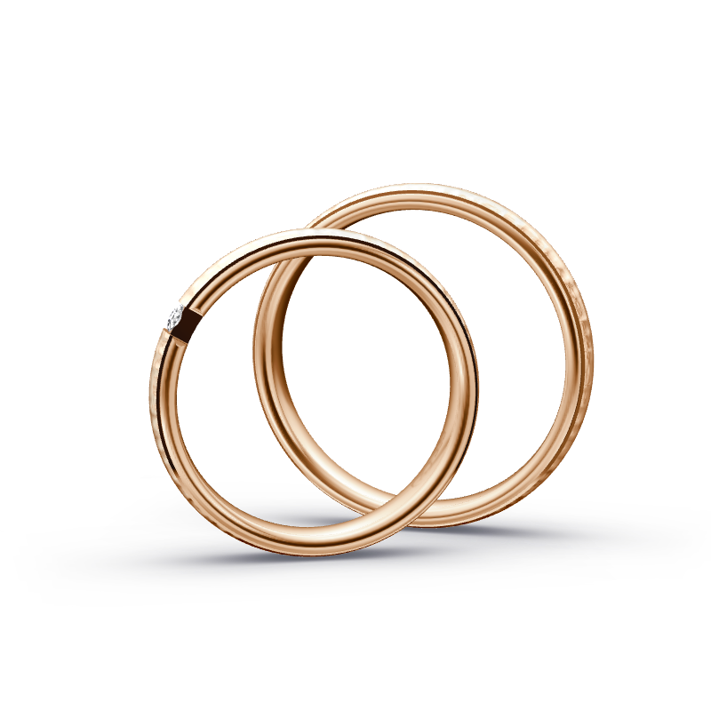 Miniaturbild: Trauringe TL9655 - Rotgold (Relief) | Eheringe aus Gold