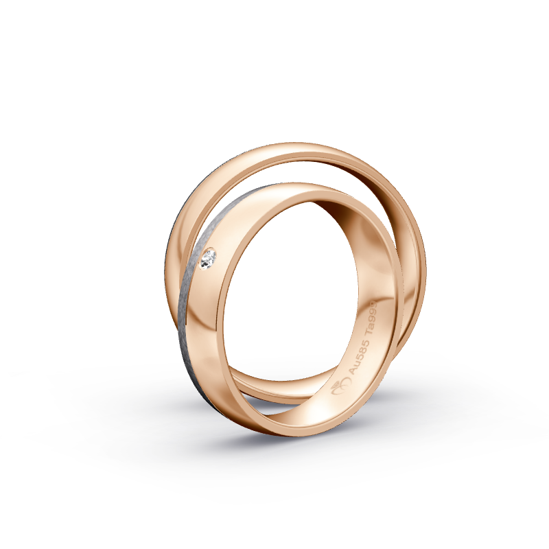 Miniaturbild: Trauringe TL3042 - Tantal/Rotgold