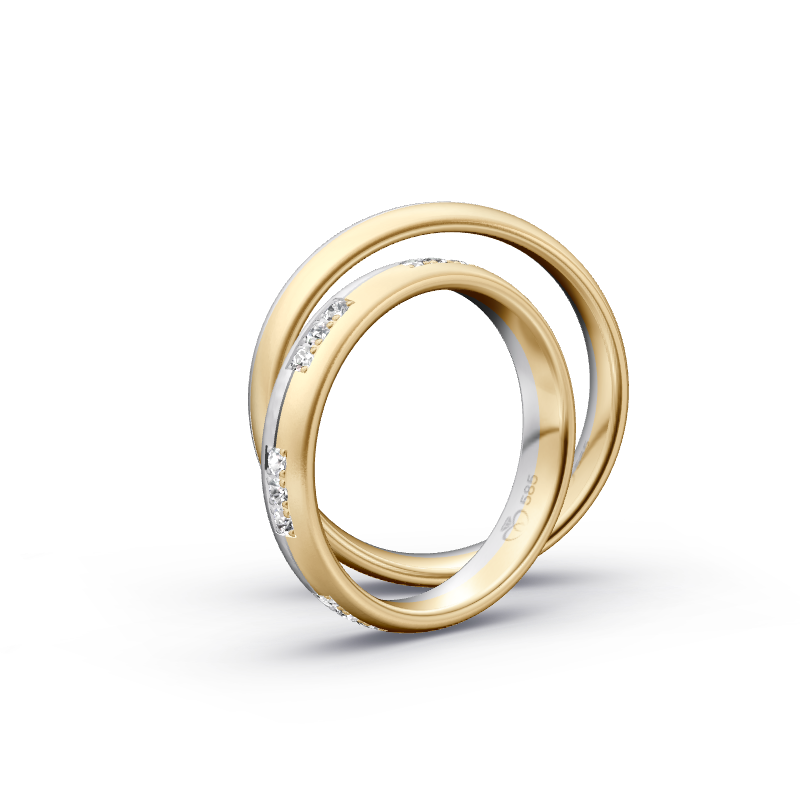 Miniaturbild: Trauringe TL4706 - Gelbgold/Weißgold