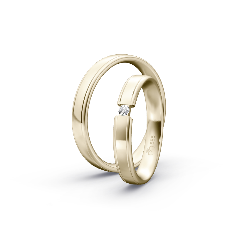 Miniaturbild: Trauringe TL9987 - Chamois (Altweißgold)