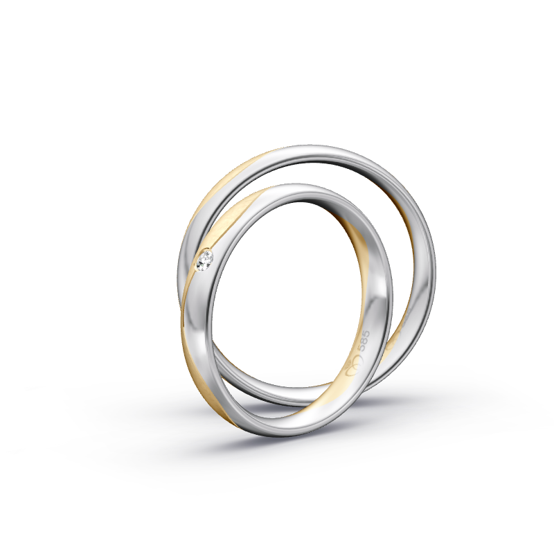 Miniaturbild: Trauringe TL4126 - Gelbgold/Weißgold