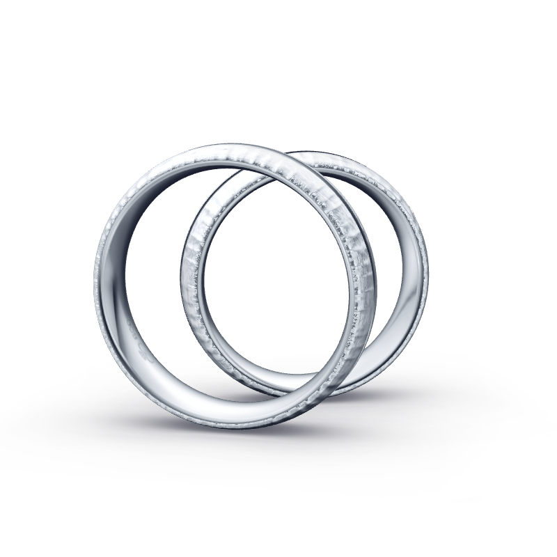 Miniaturbild: Trauringe TL6958 - Platin (Relief) mit 1 Brillant