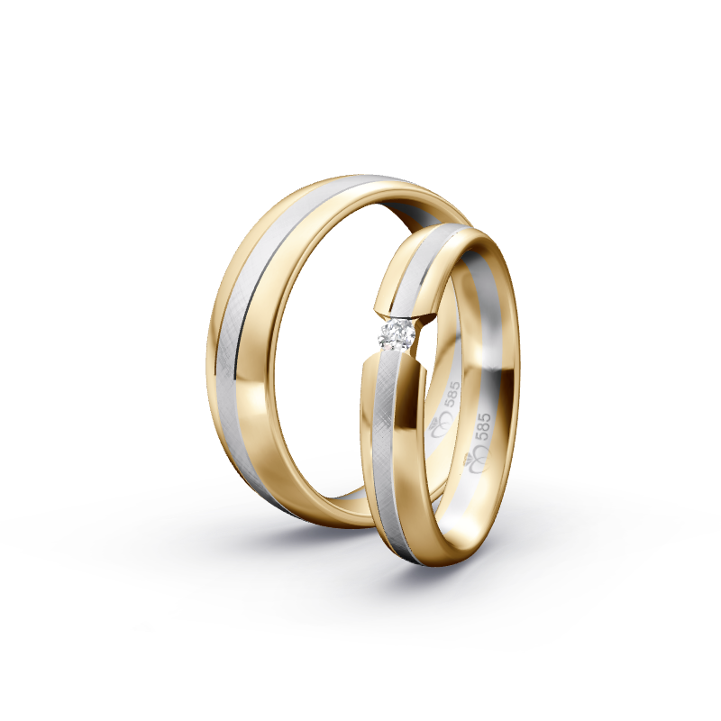 Miniaturbild: Trauringe TL7888 - Gelbgold/Weißgold