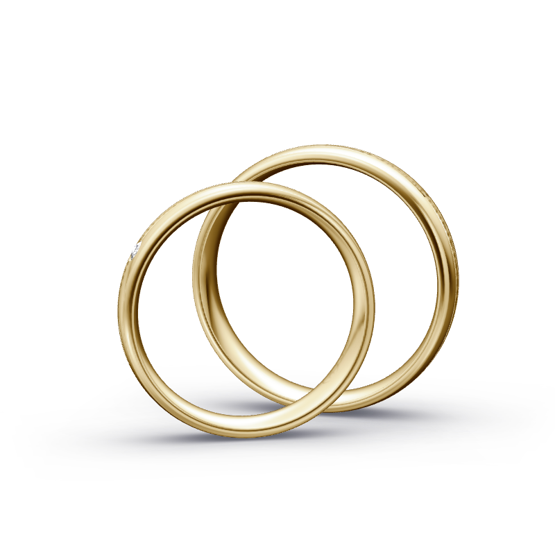 Miniaturbild: Trauringe TL8446 - Gelbgold (Quermatt grob / poliert) | Eheringe aus Gold