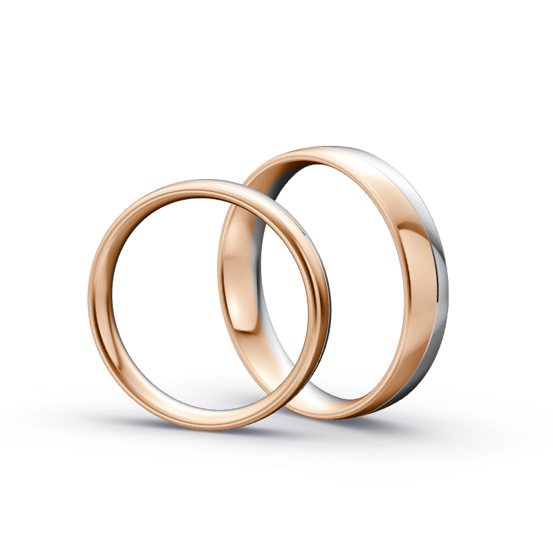 Miniaturbild: Trauringe TL3079 - Rotgold/Weißgold