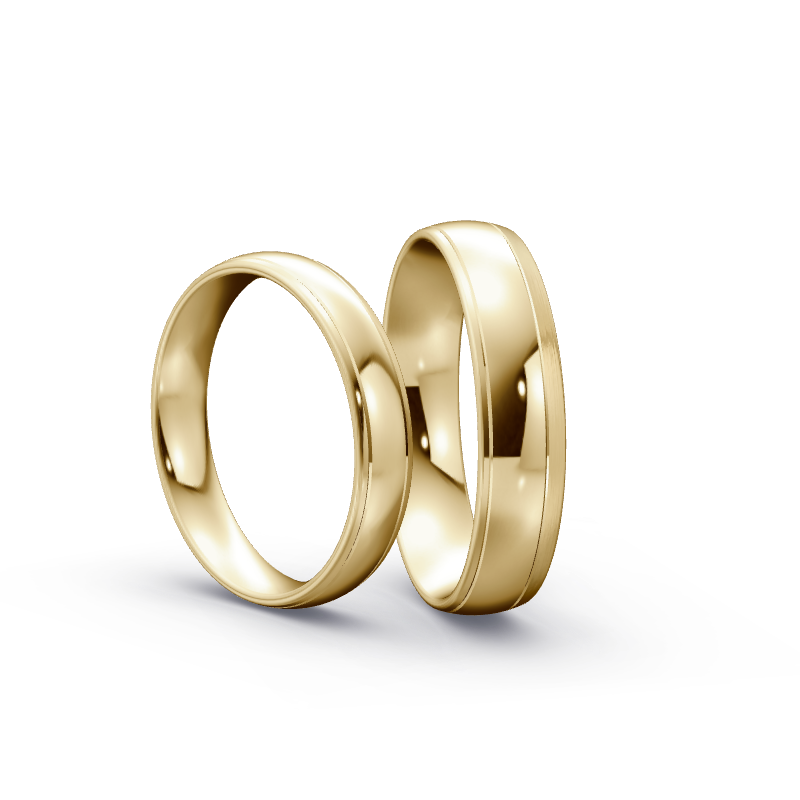 Miniaturbild: Trauringe TL8242 - Gelbgold (Poliert / Strichmatt) | Eheringe aus Gold