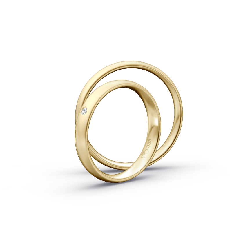 Miniaturbild: Trauringe TL4544 - Gelbgold (Sandmatt fein / poliert) | Eheringe aus Gold