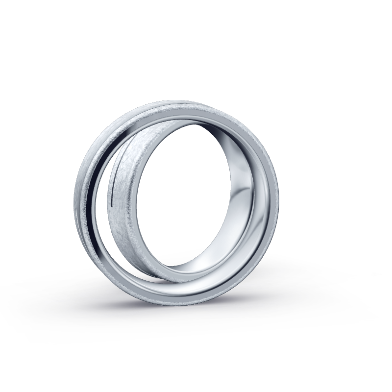 Miniaturbild: Trauringe TL9031 - Platin (Eismatt) mit 5 Brillanten