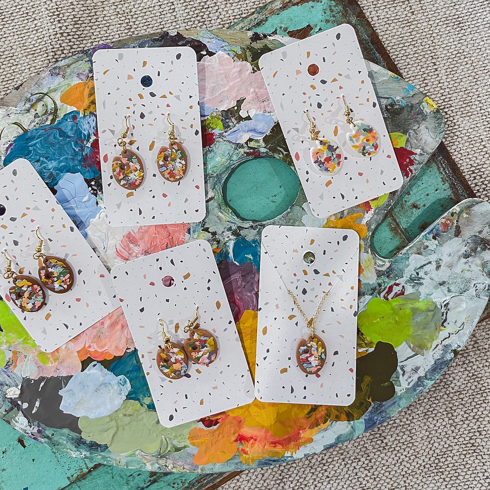 Thumbnail: Messy Paint Palette Dangle Earrings