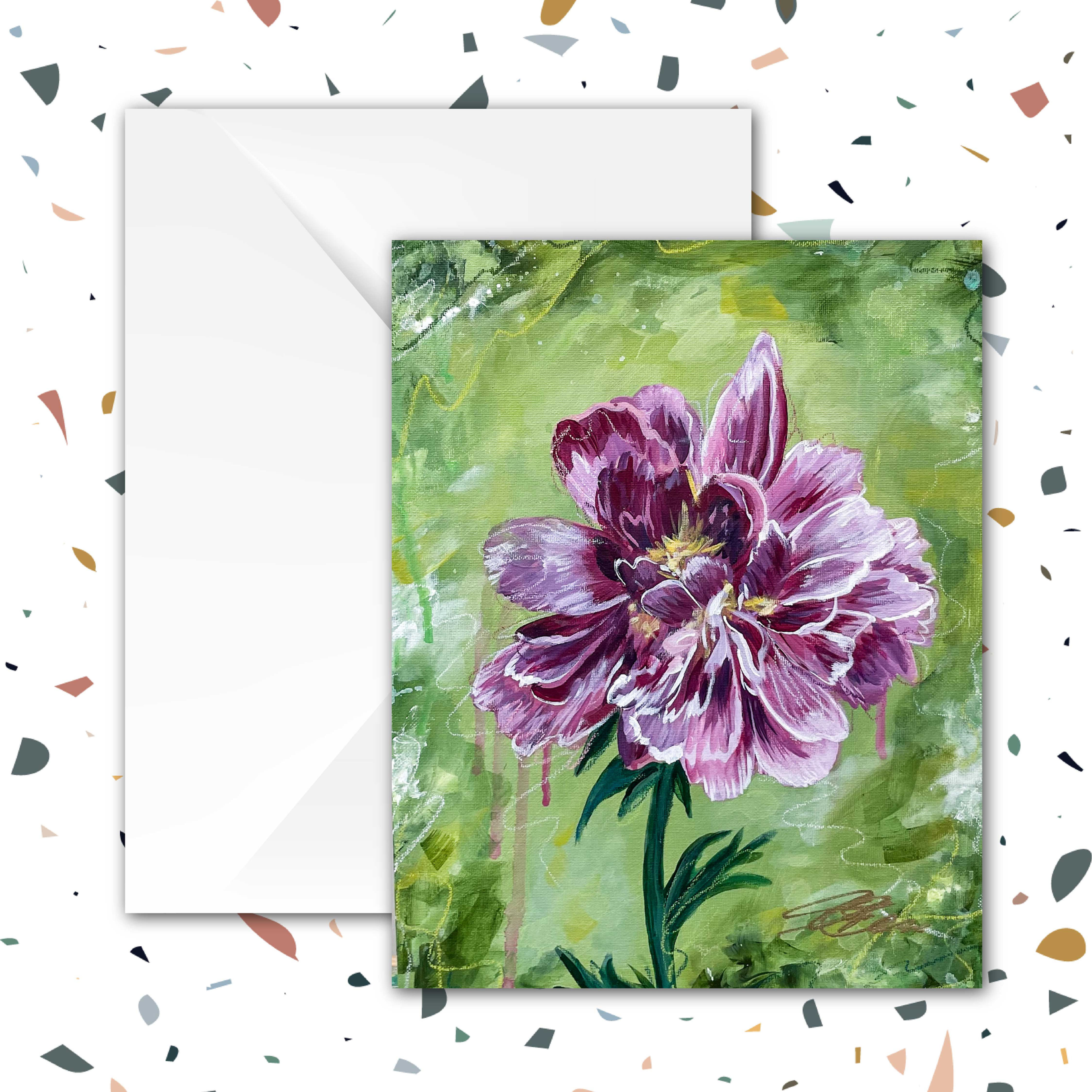 Peony Note Card