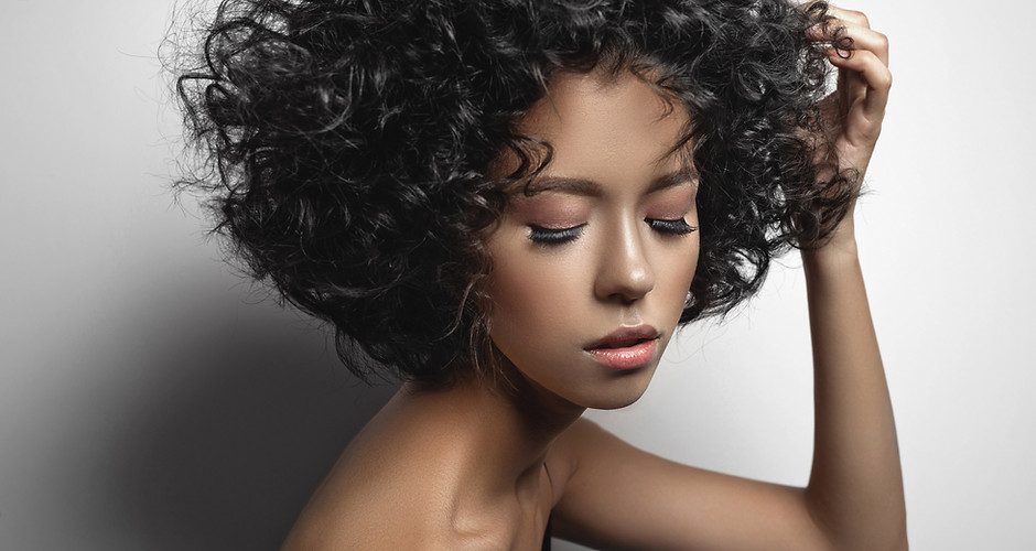 Model with Curly Hair