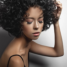 Model with Curly Hair