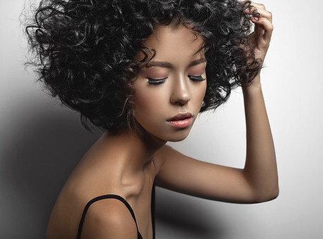 Model with Curly Hair