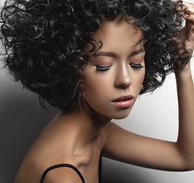 Model with Curly Hair