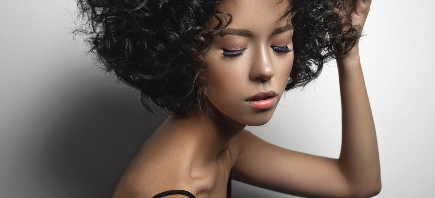 Model with Curly Hair