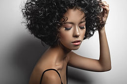 Model with Curly Hair