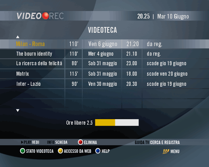 Studio grafica videoteca FastwebTV