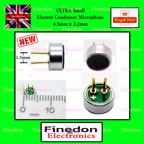 ULTRA Small Electret Omni Directional Microphone MIC Element Finedon Electronics
