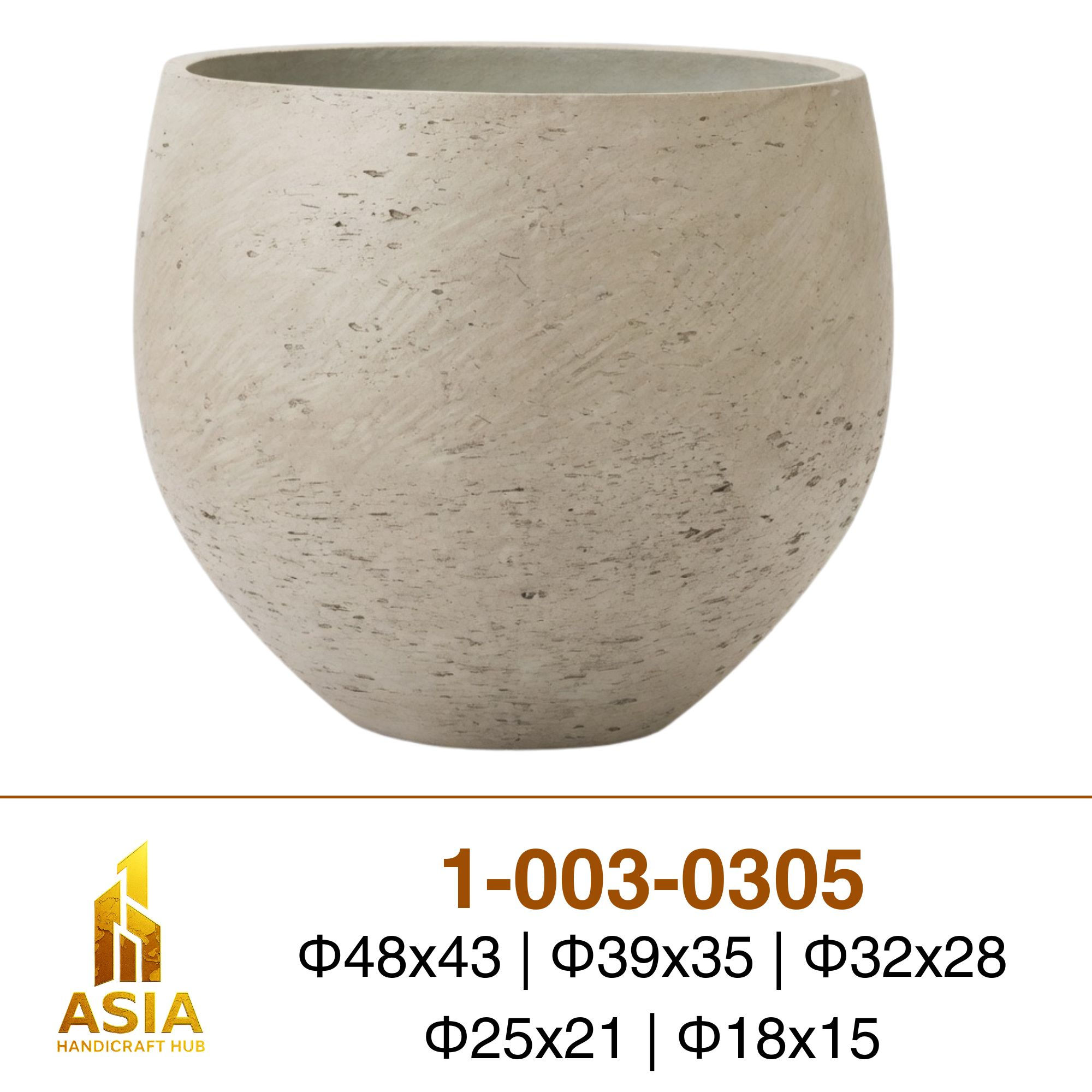 Wide rounded bulbous Cement Planters