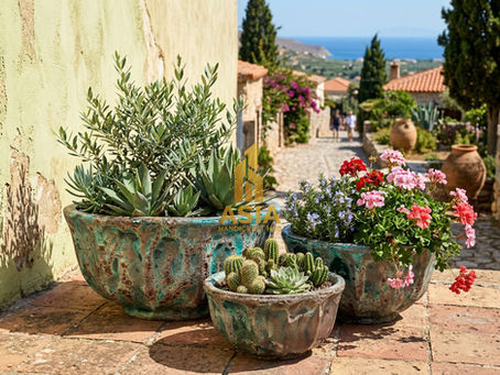 Large Shallow Outdoor Planters