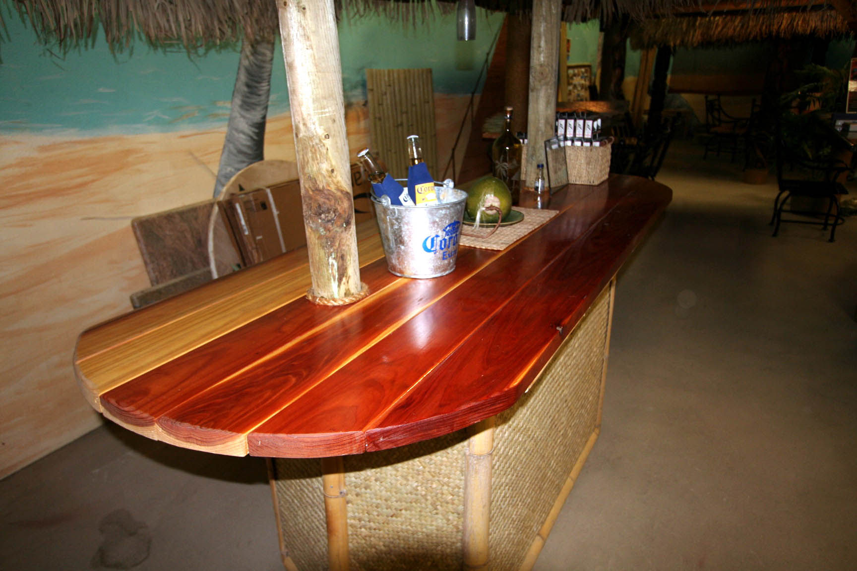 CUSTOM BAR REDWOOD LONG TABLE